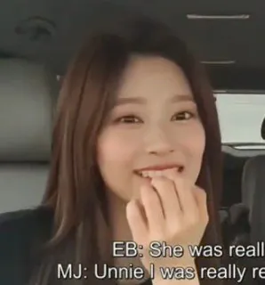 🎐 EB: She was really re
MJ: Unnie I was really re femme, sourire, personne, coréen whatsapp sticker