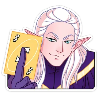🔃 Elf, Karte, Finger, Cartoon, Fantasy, Charakter telegram sticker