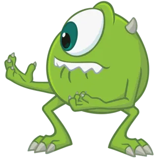 😤 Mike Wazowski Monsters, Inc. monster, grün, einäugig, cartoon, monster ag, disney, pixar telegram sticker