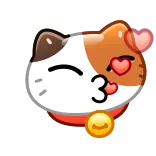 😘 3 gato, amor, coração, beijo, fofo, emoji telegram sticker