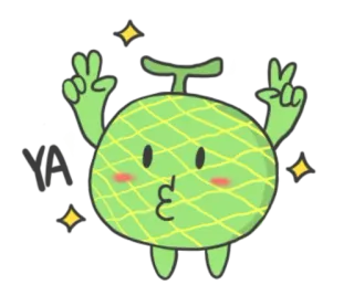 🍈 melone, frucht, süß, aufkleber, cartoon telegram sticker
