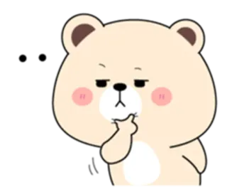 😅 ours, autocollant, mignon, pensif, dessin animé, animal whatsapp sticker