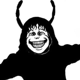 😃 espeluznante, aterrador, cara, sonrisa, horror, oscuro whatsapp sticker