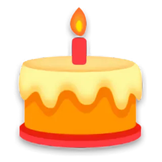 🎂 ciasto, deser, urodziny, świeca, święto telegram sticker