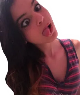 😜 woman, face, goofy, expression, portrait telegram sticker