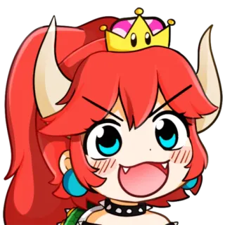 😍 Bowsette Bowsette, personaggio videogioco, parodia, meme, fan art whatsapp sticker
