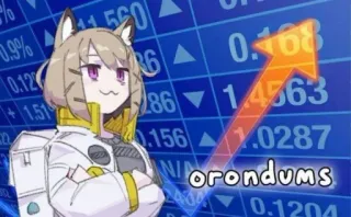 📈 orondums 动漫, 猫娘, 金融, 箭头, 成功 telegram sticker