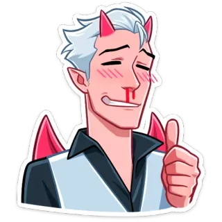 👍 diable, démon, anime, dessin animé, pouce levé, positif, accord, approbation whatsapp sticker