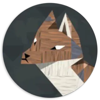 😦 raposa, animal, geométrico, adesivo, vida selvagem telegram sticker