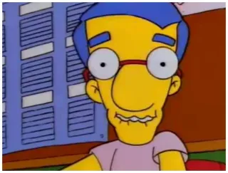 🤤 Milhouse Van Houten The Simpsons cartoon, animation, tv show, comedy, Milhouse, The Simpsons telegram sticker