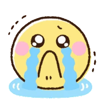 ⭐ llorando, emoji, triste, lágrimas, dibujos animados telegram sticker