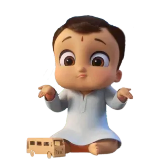 🤷‍♂️ baby, cartoon, cute, toddler, small, bus, tiny telegram sticker