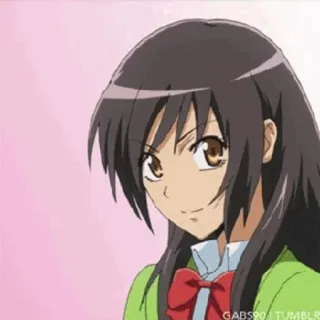 📌 Anime, Mädchen, Charakter, Brünette, Lächeln, Cartoon telegram sticker