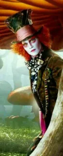 👁 Mad Hatter Alice in Wonderland personagem, filme, fantasia, chapéu, festa do chá telegram sticker