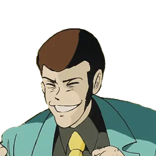 😁 Arsène Lupin III Lupin the 3rd Anime, Manga, Cartoon, lächelnd, glücklich, Lupin der Dritte telegram sticker