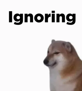 🎭 Ignoring doge, 밈, 개, 무시, 인터넷 밈 telegram sticker