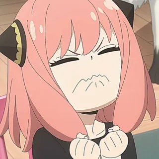😣 Anya Forger Spy × Family Anime, Anya, Spy Family, frustriert, Cartoon telegram sticker