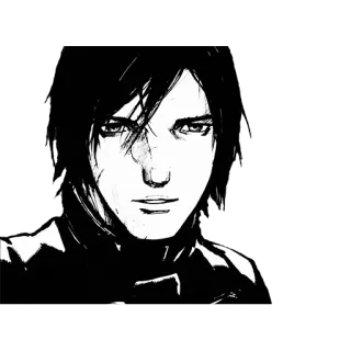 🚲 Anime, Mangá, Retrato, Preto e branco, Arte, Homem telegram sticker