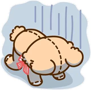 😨 伤心, 熊, 生气, 难过, 蝴蝶结, 可爱, 贴纸, 疲惫 telegram sticker