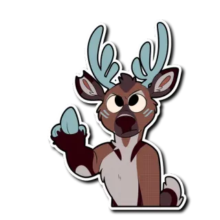 🖕 cerf, animal, autocollant, geste, grossier telegram sticker