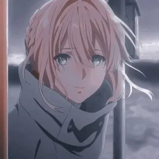 😔 Violet Evergarden anime, girl, violet evergarden, animated, character telegram sticker