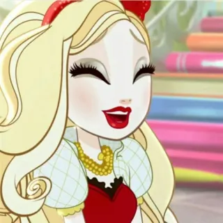 😂 Apple White Ever After High блондинка, принцесса, счастливый, мультфильм, персонаж telegram sticker
