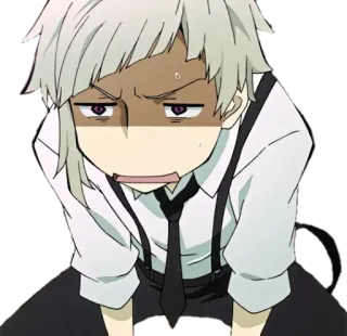 😑 Atsushi Nakajima Bungou Stray Dogs Anime, Atsushi, Nakajima, Bungou, Stray Dogs, Irritado, Confuso telegram sticker