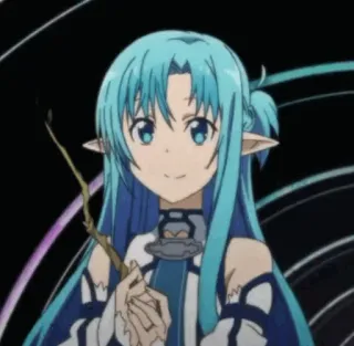 💞 Asuna Yuuki Sword Art Online anime, sword art online, asuna, yuuki asuna, female, character, elf whatsapp sticker