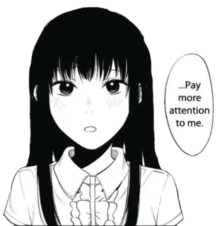 👋 ...Pay more attention to me. 애니메이션, 귀여운, 관심, 만화, 만화, 여자 telegram sticker