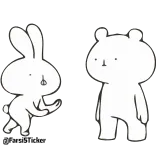 😪 @tardisticker coelho, urso, desenho animado, adesivo, fofo, animais telegram sticker