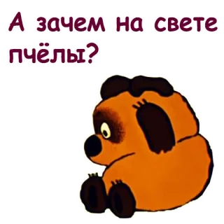 🤕 А зачем на свете пчёлы? bear, cartoon, russian, question, animal telegram sticker