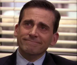 😭 Michael Scott The Office Michael Scott, The Office, pleurer, émotionnel, triste, série TV telegram sticker