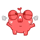 😡 dibujos animados, animal, corazón, amor, lindo, rojo telegram sticker