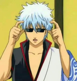 🍧 Gintoki Sakata Gintama 애니메이션, 긴타마, 사카타 긴토키, 멋진, 안경, 만화 telegram sticker