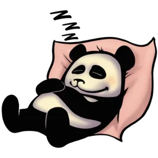 😴 Panda, Slapen, Schattig, Kawaii, Dier, Cartoon telegram sticker