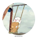 🥰 น่ารัก, หมี, ชิงช้า, การ์ตูน, สัตว์, มิตรภาพ, น่าเอ็นดู whatsapp sticker