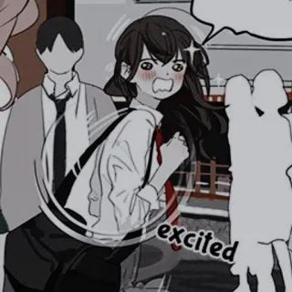 ✖️ excited anime, manga, cartoon, girl, excited, schoolgirl telegram sticker