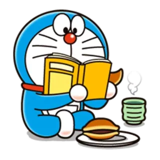 🍵 Doraemon Anime, Lesen, Buch, Süß, Katzenroboter telegram sticker