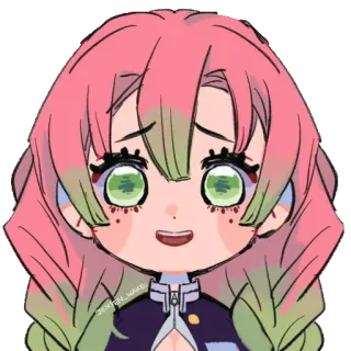 💖 Mitsuri Kanroji Demon Slayer 动漫, 漫画, 卡哇伊, 可爱, 鬼灭之刃 whatsapp sticker