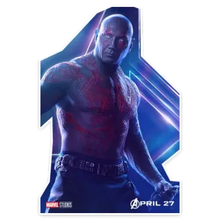 😊 Drax Avengers APRIL 27 Drax, Guardiões da Galáxia, Super-herói, Marvel, Vingadores, Personagem de quadrinhos, Figura de ação telegram sticker