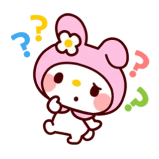 🤔 My Melody Sanrio, cute, kawaii, sticker, cartoon, My Melody telegram sticker