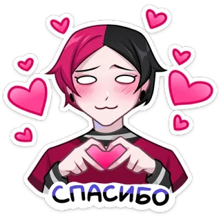 🥰 СПАСИБО danke, herzen, anime, manga, süß, geste whatsapp sticker