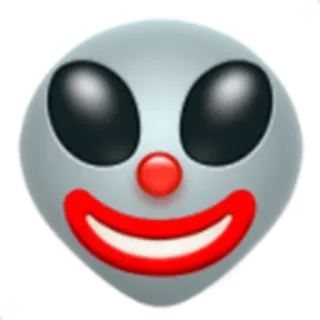 👽 clown, emoji, face, expression, funny whatsapp sticker