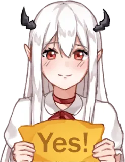 😄 Yes! animé, démon, oui, affirmatif, approbation telegram sticker