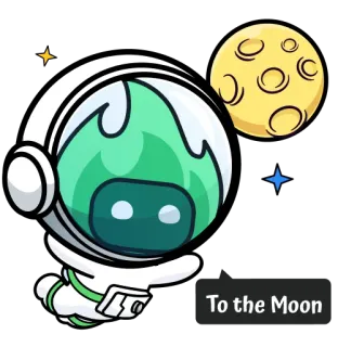 🚀 To the Moon lua, espaço, astronauta, estrelas, foguete, viagem, espaço sideral whatsapp sticker