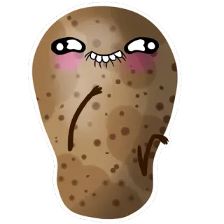😝 土豆, 卡哇伊, 可爱, 卡通, 食物 telegram sticker