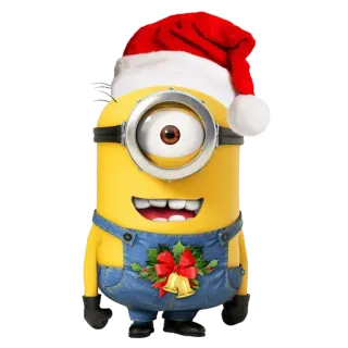 😊 Minion Minion, Weihnachten, Feiertag, Cartoon, Festlich, Neujahr, Weihnachtsmütze telegram sticker