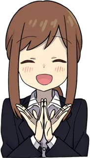 😊 аниме, женщина, деловой костюм, улыбается, милая telegram sticker
