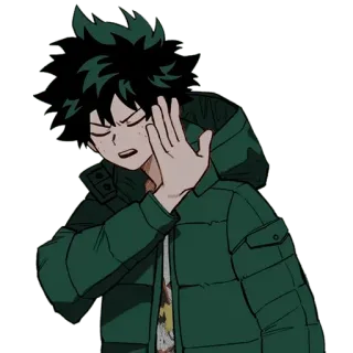 🤨 Izuku Midoriya My Hero Academia Anime, Charakter, Stopp, Hand, Deku telegram sticker
