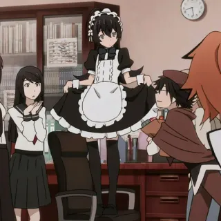 🥡 Anime, Maid, Kantor, Karakter, Anak sekolah, Seragam telegram sticker